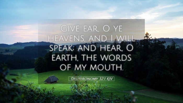 Picture 05 - Deuteronomy 32:1 KJV Desktop Wallpaper - Give ear, O ye heavens, and I will speak; and - Desktop Bible Verse Wallpaper