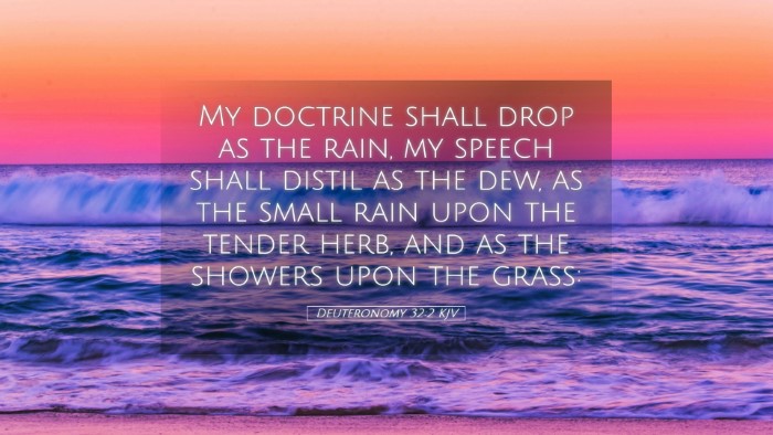 Picture 05 - Deuteronomy 32:2 KJV Desktop Wallpaper - My doctrine shall drop as the rain, my speech - Desktop Bible Verse Wallpaper