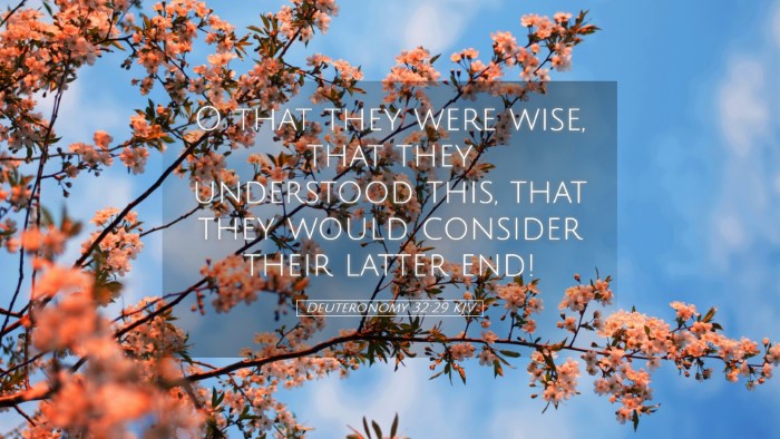 Picture 05 - Deuteronomy 32:29 KJV Desktop Wallpaper - O that they were wise, that they understood this, - Desktop Bible Verse Wallpaper
