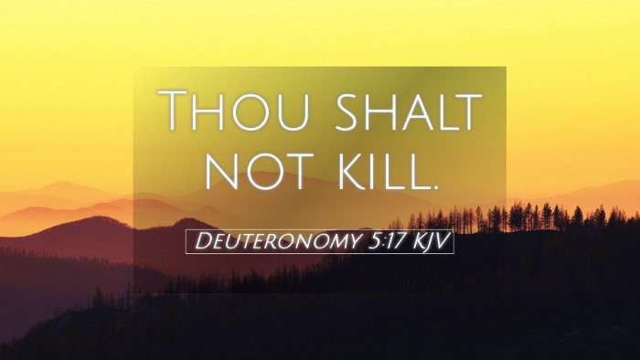 Picture 05 - Deuteronomy 5:17 KJV Desktop Wallpaper - Thou shalt not - Desktop Bible Verse Wallpaper