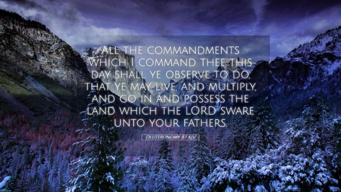 Picture 05 - Deuteronomy 8:1 KJV Desktop Wallpaper - All the commandments which I command thee this - Desktop Bible Verse Wallpaper
