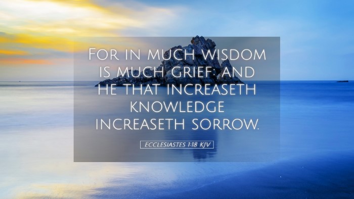 Picture 05 - Ecclesiastes 1:18 KJV Desktop Wallpaper - For in much wisdom is much grief: and he that - Desktop Bible Verse Wallpaper