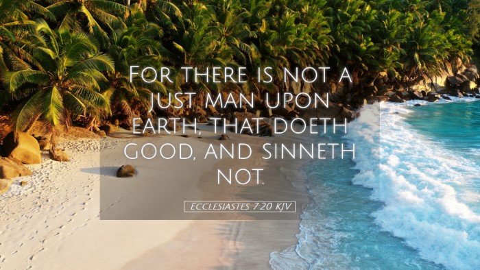 Picture 05 - Ecclesiastes 7:20 KJV Desktop Wallpaper - For there is not a just man upon earth, that - Desktop Bible Verse Wallpaper