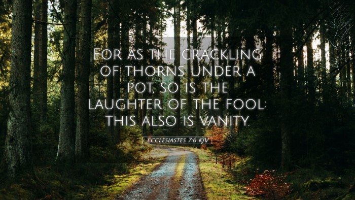Picture 05 - Ecclesiastes 7:6 KJV Desktop Wallpaper - For as the crackling of thorns under a pot, so is - Desktop Bible Verse Wallpaper
