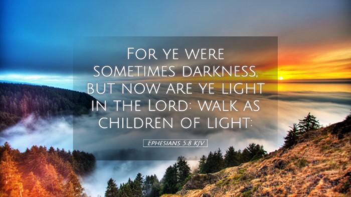 Picture 05 - Ephesians 5:8 KJV Desktop Wallpaper - For ye were sometimes darkness, but now are ye - Desktop Bible Verse Wallpaper
