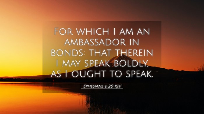 Picture 05 - Ephesians 6:20 KJV Desktop Wallpaper - For which I am an ambassador in bonds: that - Desktop Bible Verse Wallpaper