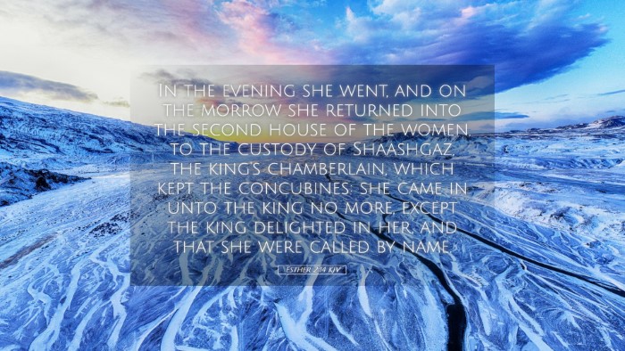 Picture 05 - Esther 2:14 KJV Desktop Wallpaper - In the evening she went, and on the morrow she - Desktop Bible Verse Wallpaper