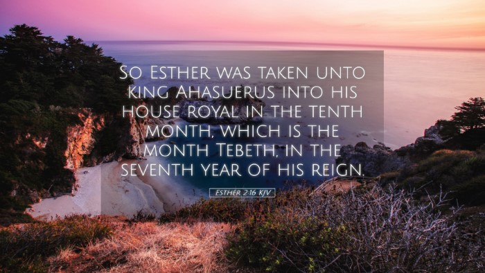 Picture 05 - Esther 2:16 KJV Desktop Wallpaper - So Esther was taken unto king Ahasuerus into his - Desktop Bible Verse Wallpaper
