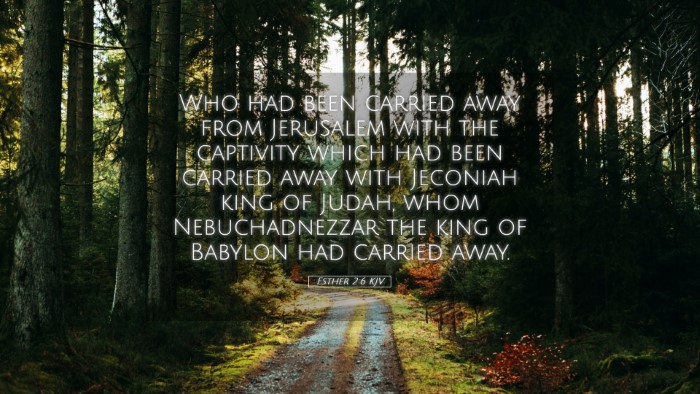 Picture 05 - Esther 2:6 KJV Desktop Wallpaper - Who had been carried away from Jerusalem with the - Desktop Bible Verse Wallpaper