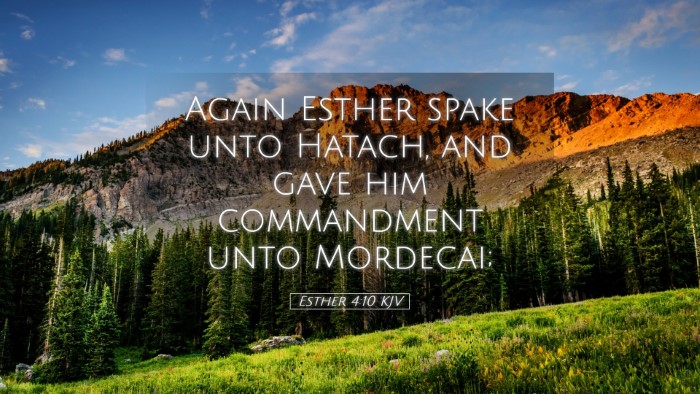 Picture 05 - Esther 4:10 KJV Desktop Wallpaper - Again Esther spake unto Hatach, and gave him - Desktop Bible Verse Wallpaper
