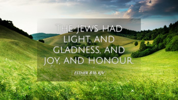 Picture 05 - Esther 8:16 KJV Desktop Wallpaper - The Jews had light, and gladness, and joy, and - Desktop Bible Verse Wallpaper