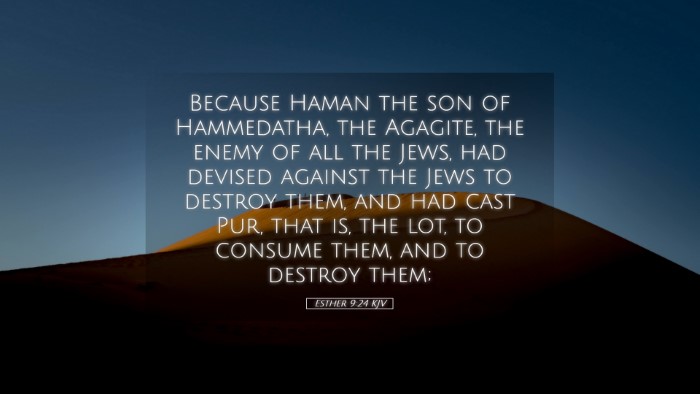 Picture 05 - Esther 9:24 KJV Desktop Wallpaper - Because Haman the son of Hammedatha, the Agagite, - Desktop Bible Verse Wallpaper
