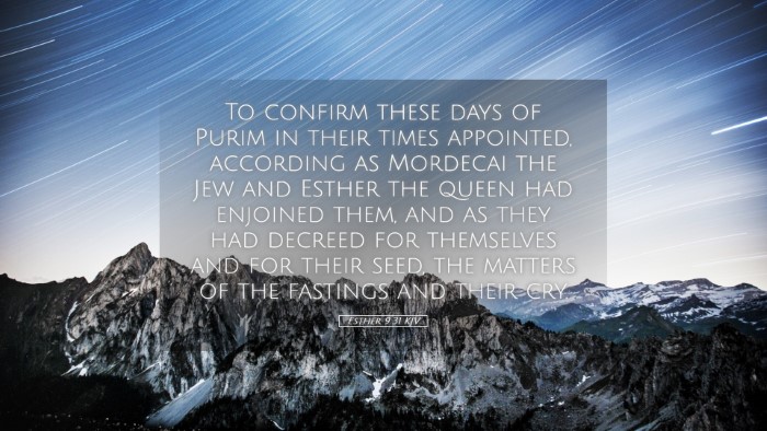 Picture 05 - Esther 9:31 KJV Desktop Wallpaper - To confirm these days of Purim in their times - Desktop Bible Verse Wallpaper