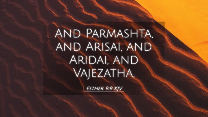 Picture 05 - Esther 9:9 KJV Desktop Wallpaper - And Parmashta, and Arisai, and Aridai, and - Desktop Bible Verse Wallpaper