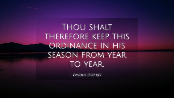 Picture 05 - Exodus 13:10 KJV Desktop Wallpaper - Thou shalt therefore keep this ordinance in his - Desktop Bible Verse Wallpaper