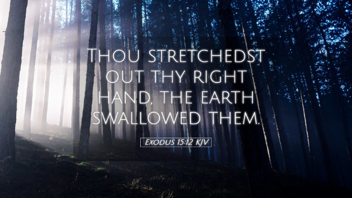 Picture 05 - Exodus 15:12 KJV Desktop Wallpaper - Thou stretchedst out thy right hand, the earth - Desktop Bible Verse Wallpaper