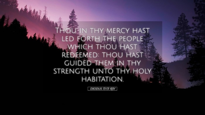 Picture 05 - Exodus 15:13 KJV Desktop Wallpaper - Thou in thy mercy hast led forth the people which - Desktop Bible Verse Wallpaper