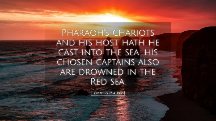 Picture 05 - Exodus 15:4 KJV Desktop Wallpaper - Pharaoh's chariots and his host hath he cast into - Desktop Bible Verse Wallpaper