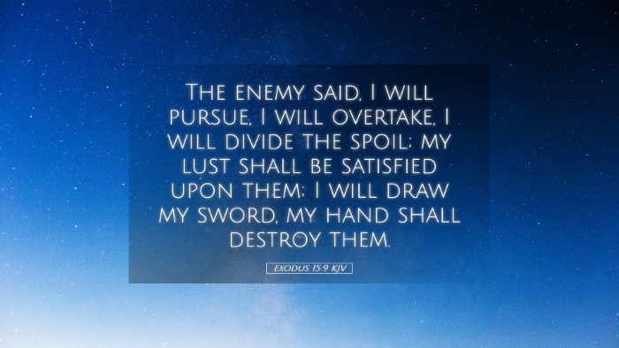 Picture 05 - Exodus 15:9 KJV Desktop Wallpaper - The enemy said, I will pursue, I will overtake, I - Desktop Bible Verse Wallpaper