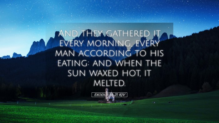 Picture 05 - Exodus 16:21 KJV Desktop Wallpaper - And they gathered it every morning, every man - Desktop Bible Verse Wallpaper