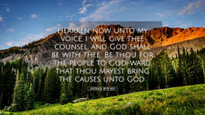 Picture 05 - Exodus 18:19 KJV Desktop Wallpaper - Hearken now unto my voice, I will give thee - Desktop Bible Verse Wallpaper