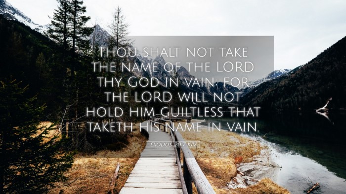 Picture 05 - Exodus 20:7 KJV Desktop Wallpaper - Thou shalt not take the name of the LORD thy God - Desktop Bible Verse Wallpaper