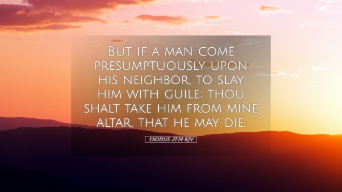 Picture 05 - Exodus 21:14 KJV Desktop Wallpaper - But if a man come presumptuously upon his - Desktop Bible Verse Wallpaper