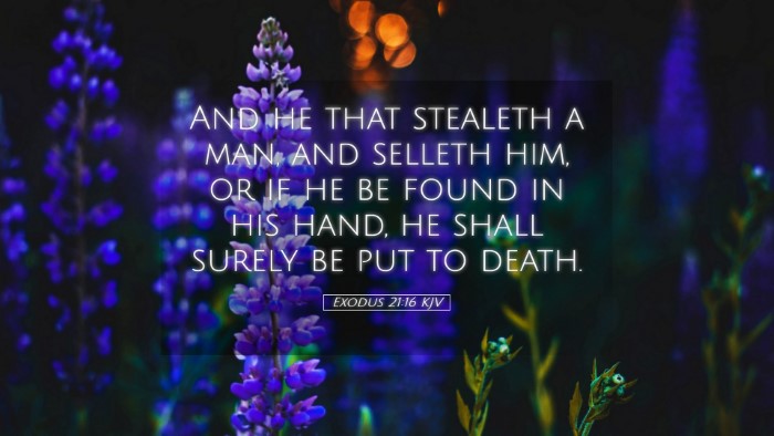 Picture 05 - Exodus 21:16 KJV Desktop Wallpaper - And he that stealeth a man, and selleth him, or - Desktop Bible Verse Wallpaper