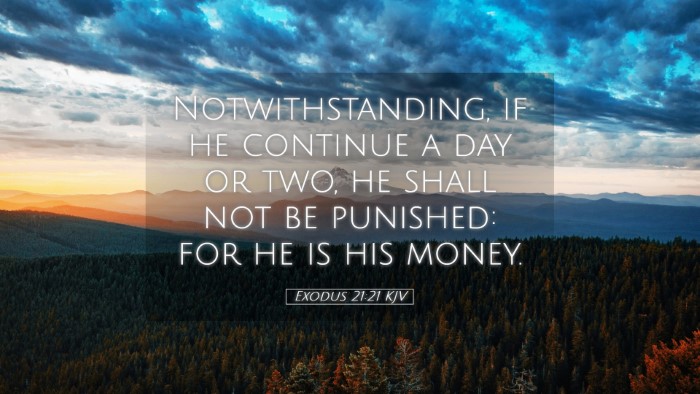 Picture 05 - Exodus 21:21 KJV Desktop Wallpaper - Notwithstanding, if he continue a day or two, he - Desktop Bible Verse Wallpaper