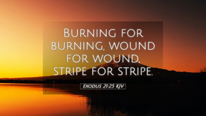 Picture 05 - Exodus 21:25 KJV Desktop Wallpaper - Burning for burning, wound for wound, stripe for - Desktop Bible Verse Wallpaper