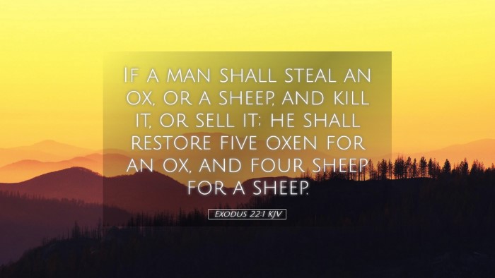 Picture 05 - Exodus 22:1 KJV Desktop Wallpaper - If a man shall steal an ox, or a sheep, and kill - Desktop Bible Verse Wallpaper