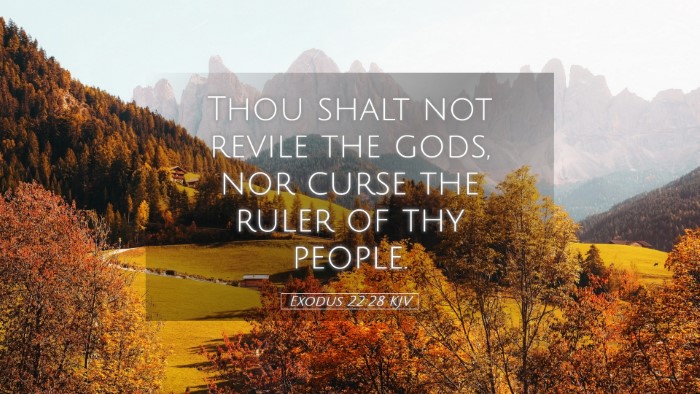 Picture 05 - Exodus 22:28 KJV Desktop Wallpaper - Thou shalt not revile the gods, nor curse the - Desktop Bible Verse Wallpaper