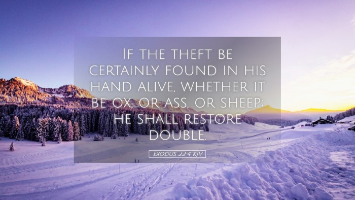 Picture 05 - Exodus 22:4 KJV Desktop Wallpaper - If the theft be certainly found in his hand - Desktop Bible Verse Wallpaper