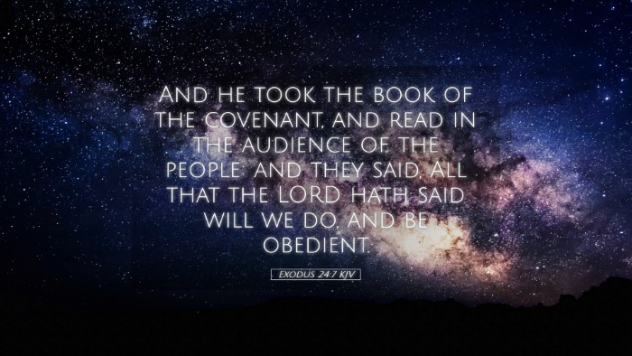 Picture 05 - Exodus 24:7 KJV Desktop Wallpaper - And he took the book of the covenant, and read in - Desktop Bible Verse Wallpaper