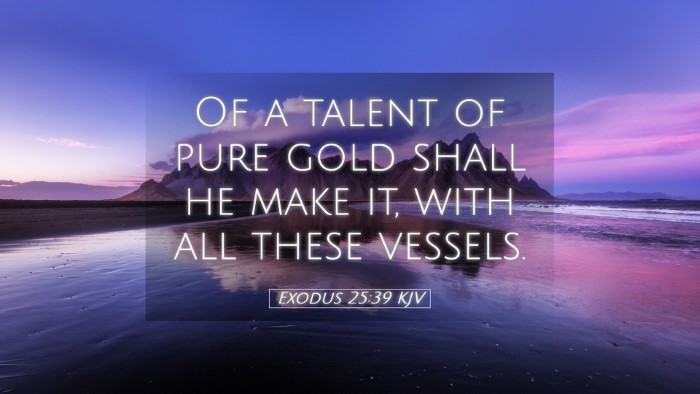 Picture 05 - Exodus 25:39 KJV Desktop Wallpaper - Of a talent of pure gold shall he make it, with - Desktop Bible Verse Wallpaper