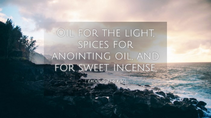 Picture 05 - Exodus 25:6 KJV Desktop Wallpaper - Oil for the light, spices for anointing oil, and - Desktop Bible Verse Wallpaper
