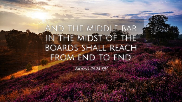 Picture 05 - Exodus 26:28 KJV Desktop Wallpaper - And the middle bar in the midst of the boards - Desktop Bible Verse Wallpaper