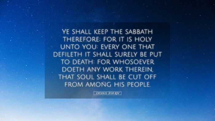 Picture 05 - Exodus 31:14 KJV Desktop Wallpaper - Ye shall keep the sabbath therefore; for it is - Desktop Bible Verse Wallpaper