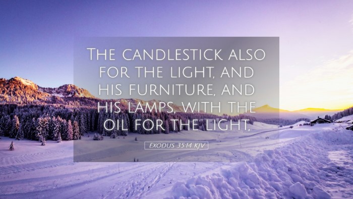 Picture 05 - Exodus 35:14 KJV Desktop Wallpaper - The candlestick also for the light, and his - Desktop Bible Verse Wallpaper
