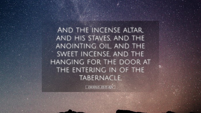 Picture 05 - Exodus 35:15 KJV Desktop Wallpaper - And the incense altar, and his staves, and the - Desktop Bible Verse Wallpaper