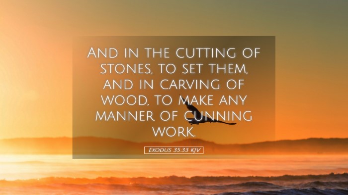 Picture 05 - Exodus 35:33 KJV Desktop Wallpaper - And in the cutting of stones, to set them, and in - Desktop Bible Verse Wallpaper