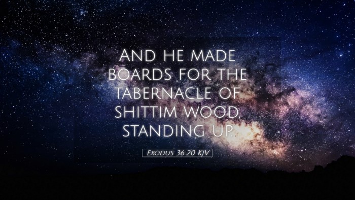 Picture 05 - Exodus 36:20 KJV Desktop Wallpaper - And he made boards for the tabernacle of shittim - Desktop Bible Verse Wallpaper