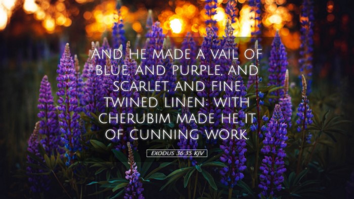 Picture 05 - Exodus 36:35 KJV Desktop Wallpaper - And he made a vail of blue, and purple, and - Desktop Bible Verse Wallpaper