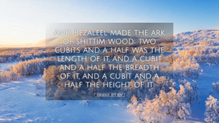 Picture 05 - Exodus 37:1 KJV Desktop Wallpaper - And Bezaleel made the ark of shittim wood: two - Desktop Bible Verse Wallpaper