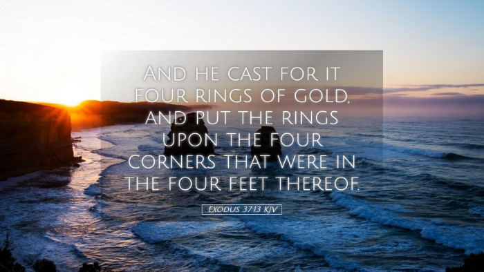Picture 05 - Exodus 37:13 KJV Desktop Wallpaper - And he cast for it four rings of gold, and put - Desktop Bible Verse Wallpaper