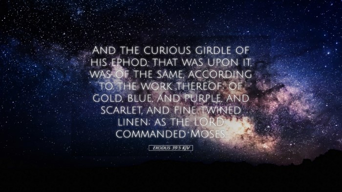 Picture 05 - Exodus 39:5 KJV Desktop Wallpaper - And the curious girdle of his ephod, that was - Desktop Bible Verse Wallpaper