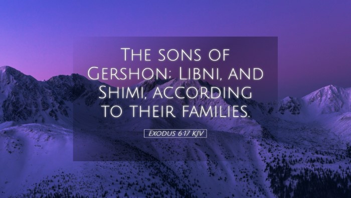 Picture 05 - Exodus 6:17 KJV Desktop Wallpaper - The sons of Gershon; Libni, and Shimi, according - Desktop Bible Verse Wallpaper