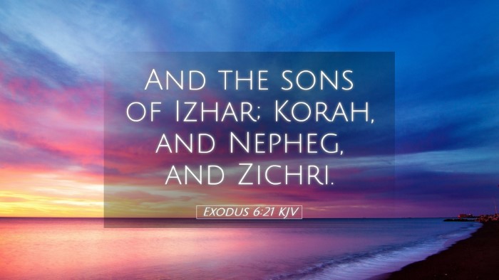 Picture 05 - Exodus 6:21 KJV Desktop Wallpaper - And the sons of Izhar; Korah, and Nepheg, and - Desktop Bible Verse Wallpaper