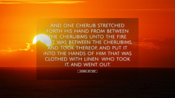 Picture 05 - Ezekiel 10:7 KJV Desktop Wallpaper - And one cherub stretched forth his hand from - Desktop Bible Verse Wallpaper