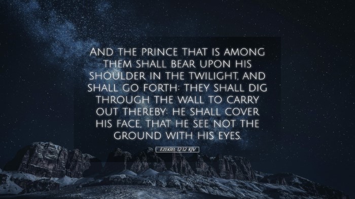 Picture 05 - Ezekiel 12:12 KJV Desktop Wallpaper - And the prince that is among them shall bear upon - Desktop Bible Verse Wallpaper